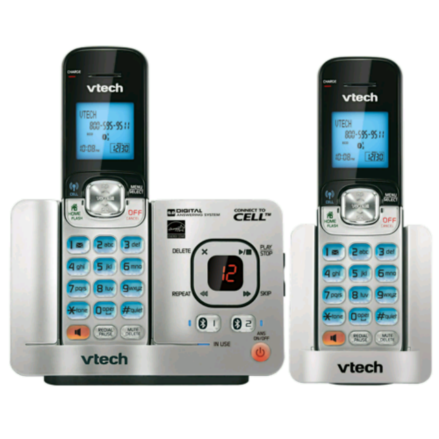 2 Handset Connect to Cell™  Answering System with Caller ID/Call Waiting