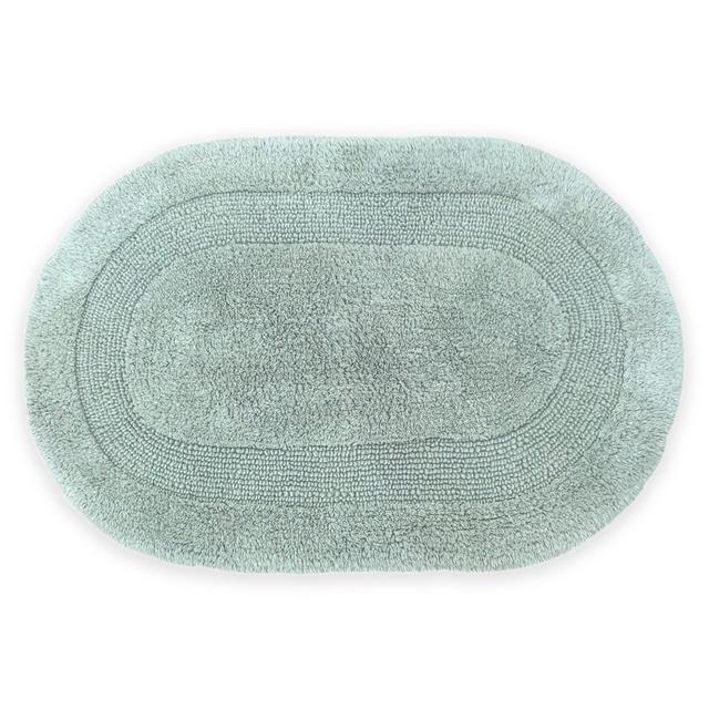 Visaaj Double Reversible 17-Inch x 24-Inch Oval Bath Rug in Green