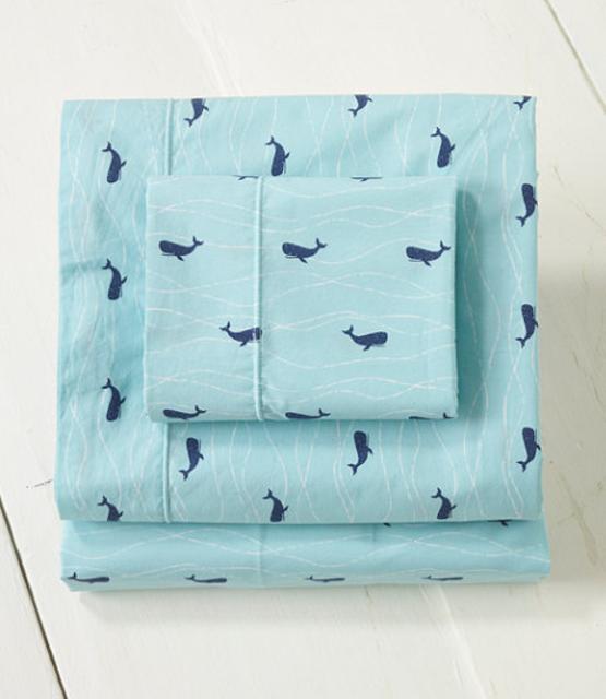 Whale Percale Sheet Set