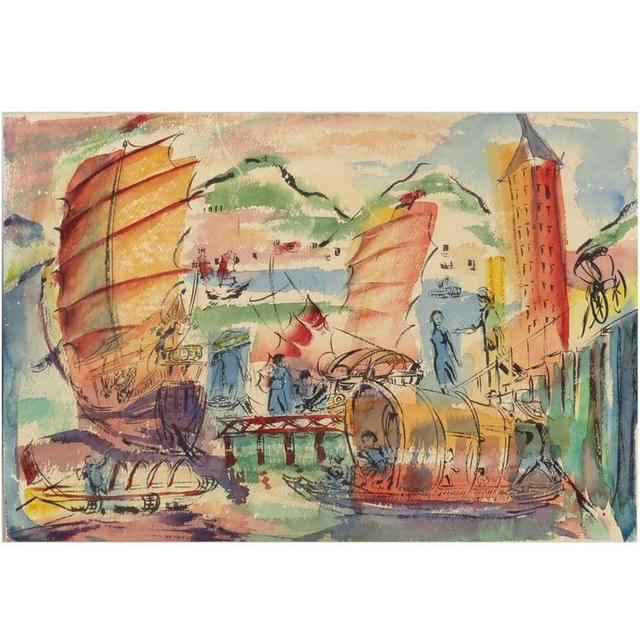 Water Color Painting in an Orientalist Style by Sadock, circa 1930s
