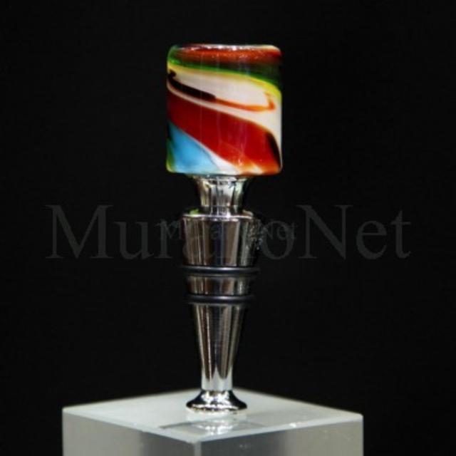Murano Colorful Bottle Stopper, Cylinder