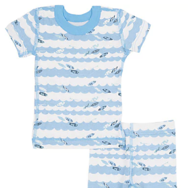 Skylar Luna Surfboard-Print Organic Cotton Pajama Set