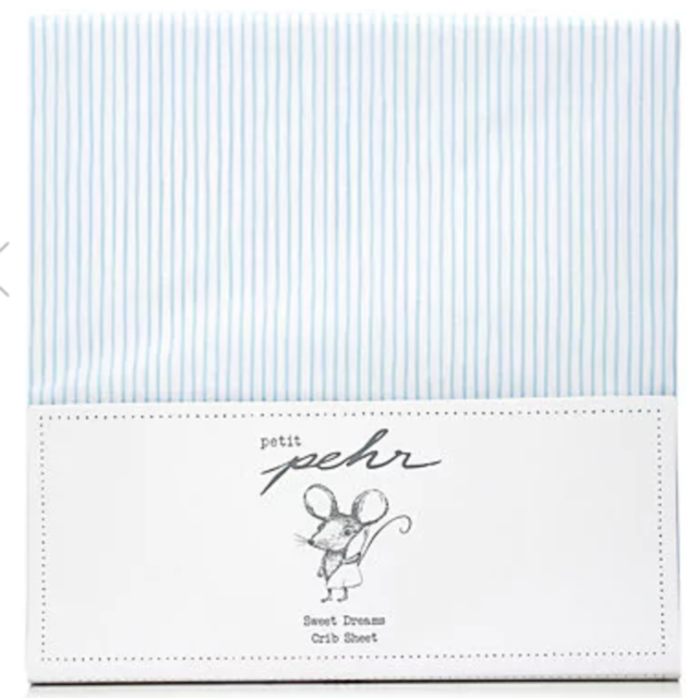 Petit Pehr Pencil-Striped Cotton Crib Sheet