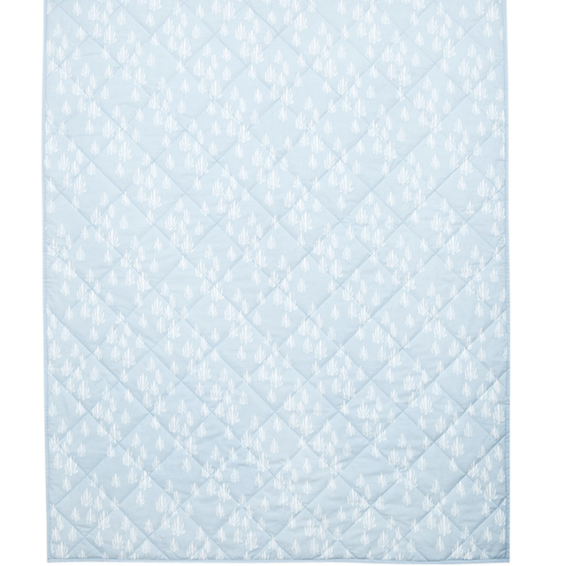 Lewis Inverse Seaweed Quilted Baby Blanket, Bay Blue