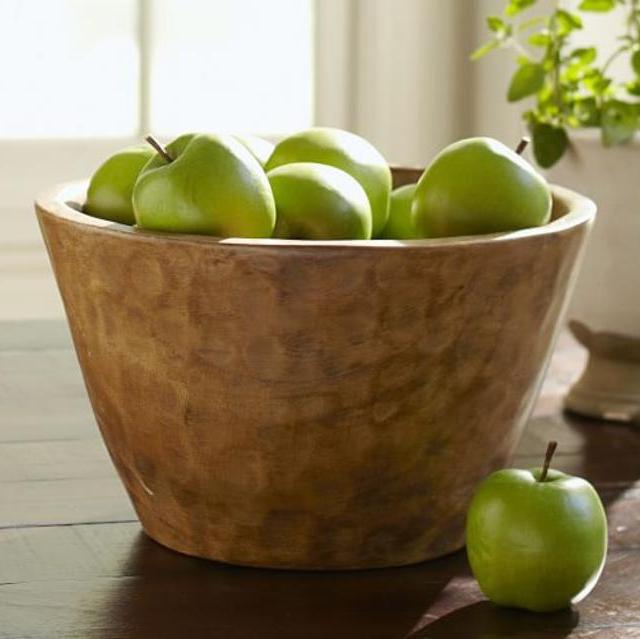 Vintage Wood Carved Large Serve Bowl