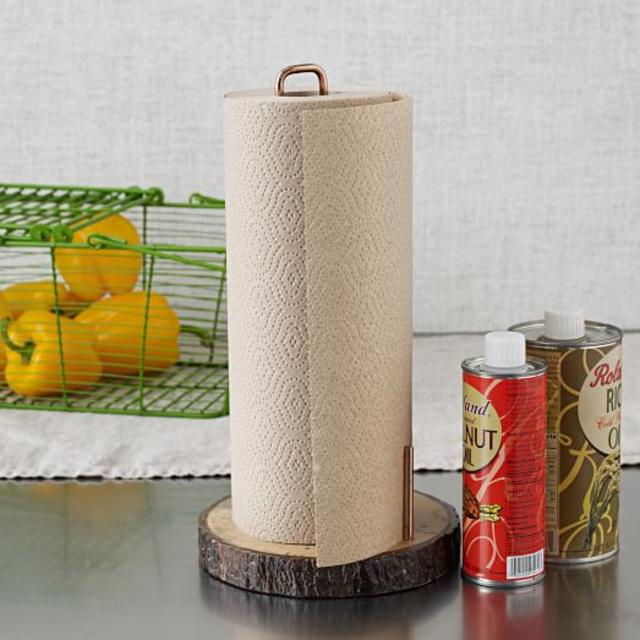 Raw Wood Paper Towel Holder