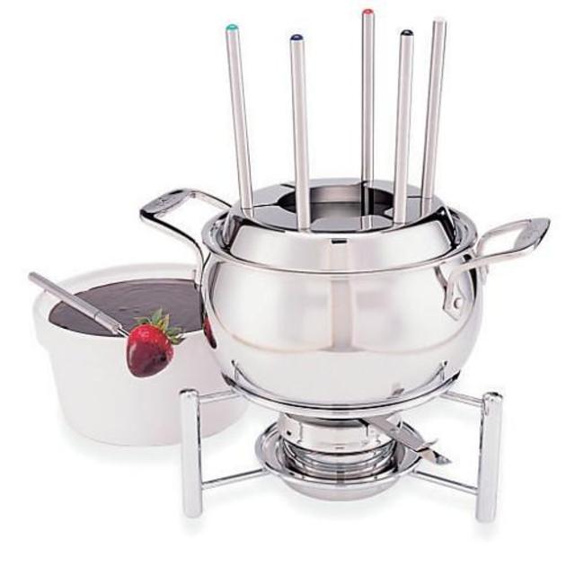 All Clad Stainless Steel Fondue Set with Ceramic Insert
