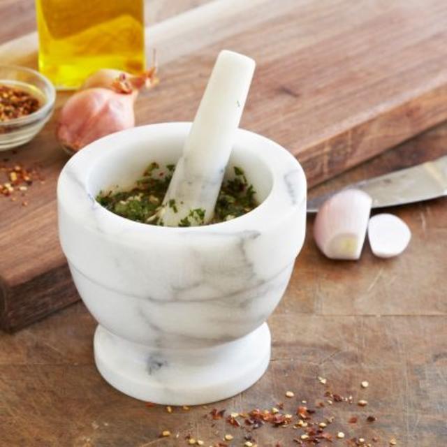 White Marble Mortar & Pestle 5"