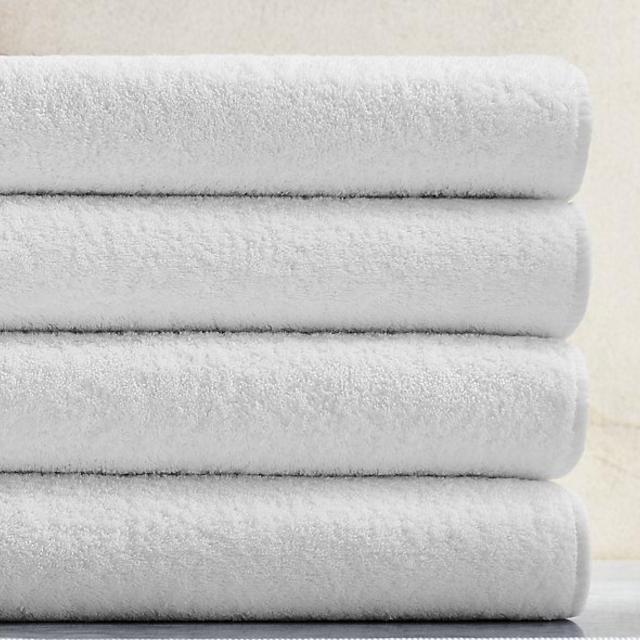 Garment-Washed Turkish Terry Bath Towel - White