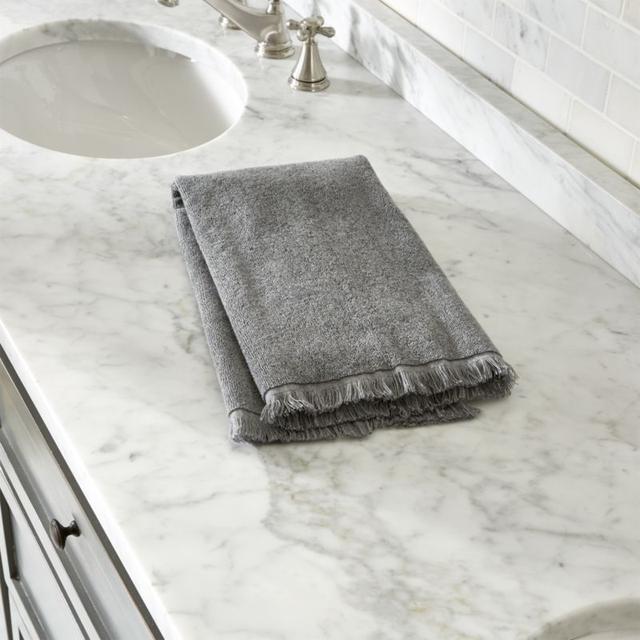 Fringe Grey Hand Towel