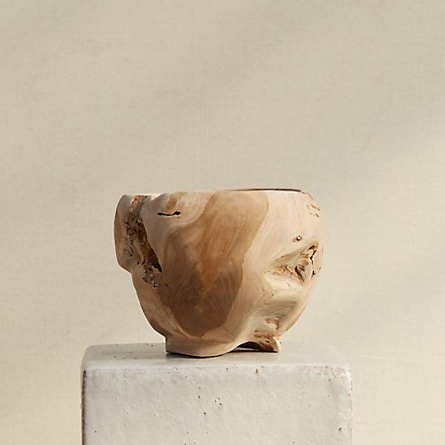 Carved Teak Urn Planter