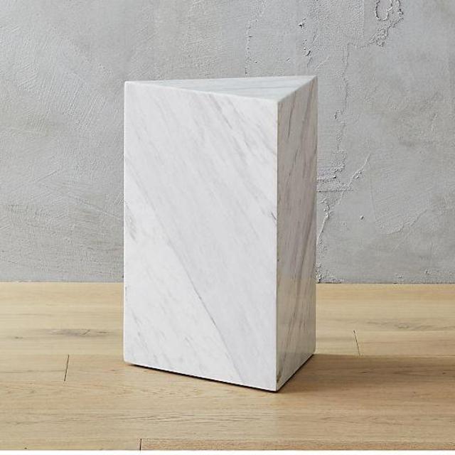 Tri White Marble Side Table