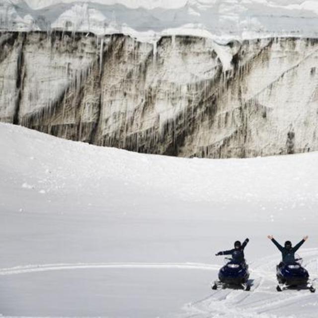 Snowmobiling Langjokull Glacier