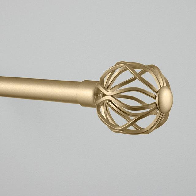 Exclusive Home Curtains Ogee 1" Window Curtain Rod and Finial Set, 36"-72", Gold