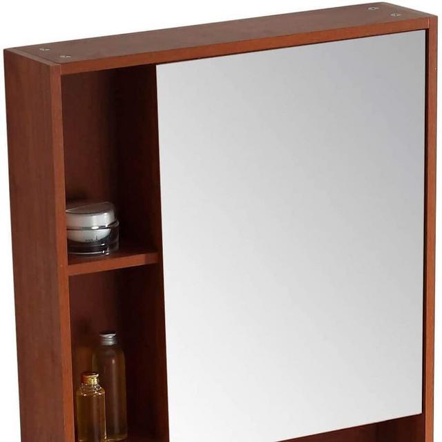 Fine Fixtures Surface Mount 24" Bathroom Medicine Cabinet, Walnut - Right Hand Door