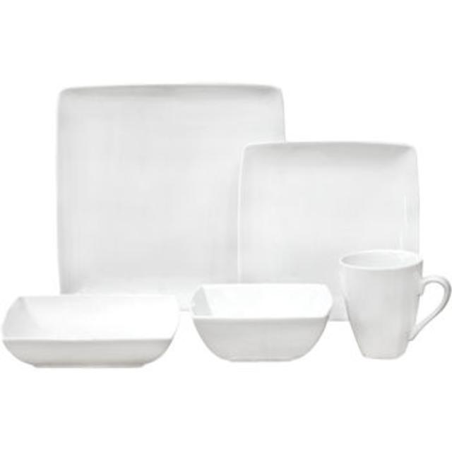 Over and Back Central Park 20-piece White Porcelain Dinnerware Set