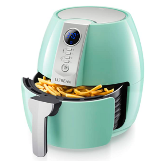 Ultrean Air Fryer, 4.2 Quart (4 Liter) Electric Hot Air Fryers Oven Oilless Cooker with LCD Digital Screen and Nonstick Frying Pot, ETL/UL Certified,1-Year Warranty,1500W (Blue)