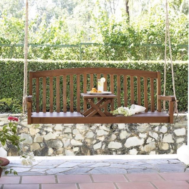 Belville 4-ft Porch Swing with Tray - Natural
