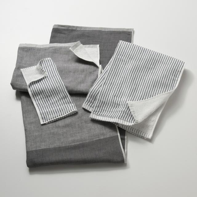 Gray Stripe Towel Set