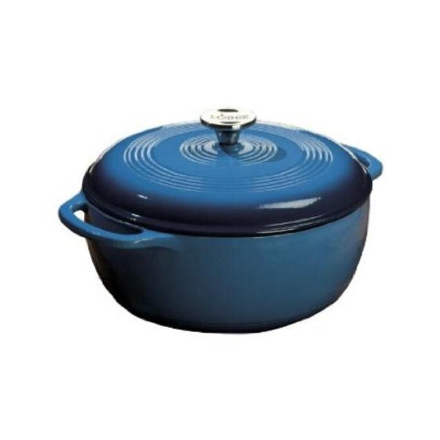 Lodge Color EC6D33 Enameled Cast Iron Dutch Oven, Blue, 6-Quart