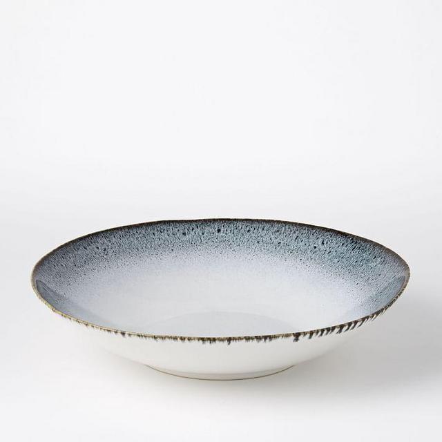 Reactive Glaze Stoneware Salad Serving Bowl - Black/White
