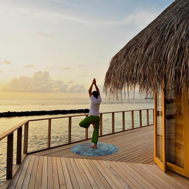 Waterfront Yoga at Sunrise in the Maldives
