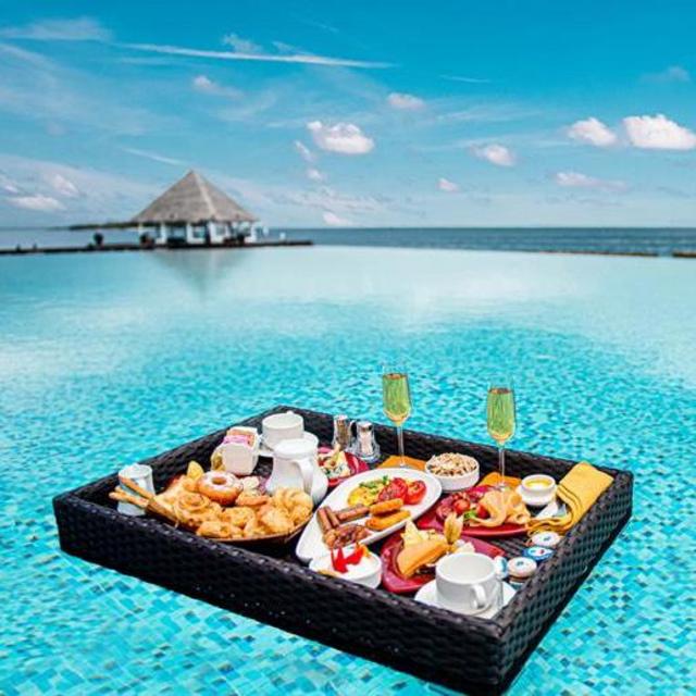 Poolside Breakfast in the Maldives