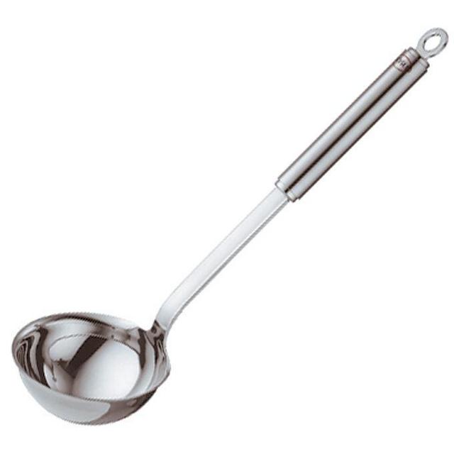 Rösle Stainless Steel Hooked Handle Ladle with Pouring Rim, 5.4-Ounce