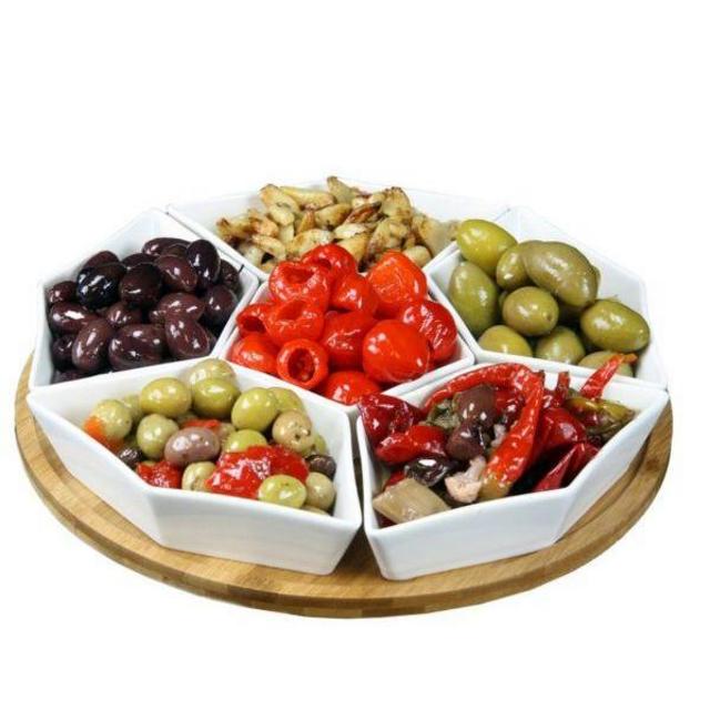 Elama Signature 12" 7 Piece Condiment Server Set