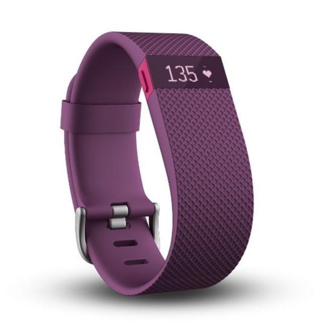 Fitbit Charge HR Wireless Activity Wristband, Plum, Large