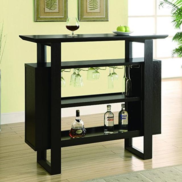 Monarch Bar Unit with Bottle and Glass Storage, 48-Inch, Cappuccino