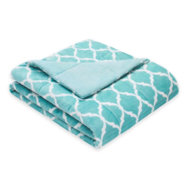 Madison Park Ogee Oversized Down-Alternative Throw in Aqua