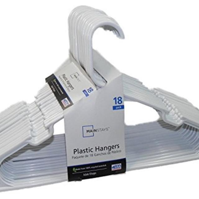 Standard Plastic Hangers - White 18-count (WHITE, 3)