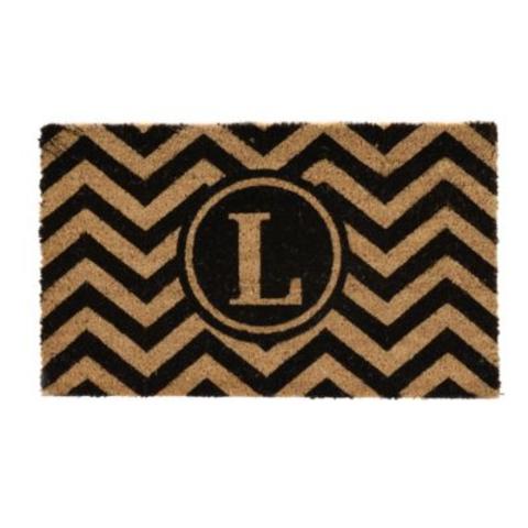 Chevron L Monogram Doormat