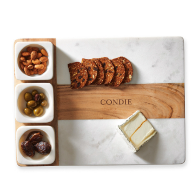 Wood and Marble Appetizer Serving Platter
