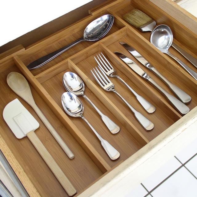 Expandable Bamboo Cutlery Tray