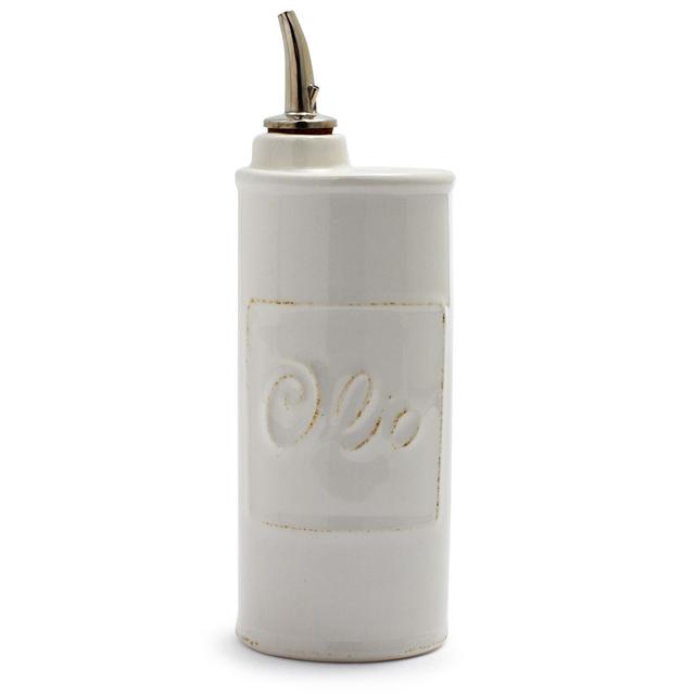 White Italian Olive Oil Bottle, 13.5 oz.