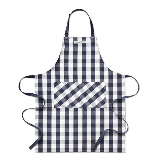 Williams Sonoma Checkered Adult Apron, Navy Blue