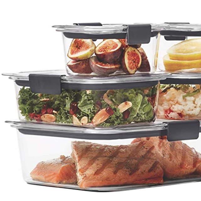 Rubbermaid Brilliance Leak-Proof Food Storage Containers with Airtight Lids, Set of 5 (10 Pieces Total) |BPA-Free & Stain Resistant