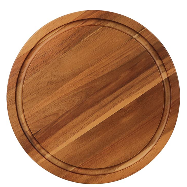 AIDEA Round Cutting Board Acacia Wood Cheese Board and Thick Charcuterie Board With Juice Groove