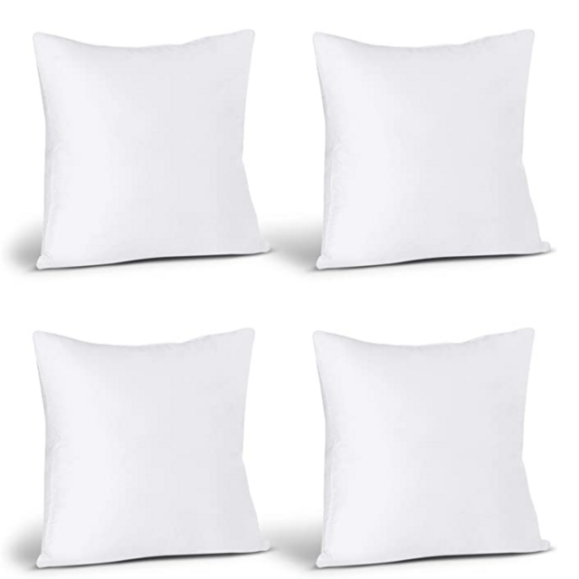 Utopia Bedding Throw Pillows Insert (Pack of 4, White) - 18 x 18 Inches Bed and Couch Pillows - Indoor Decorative Pillows
