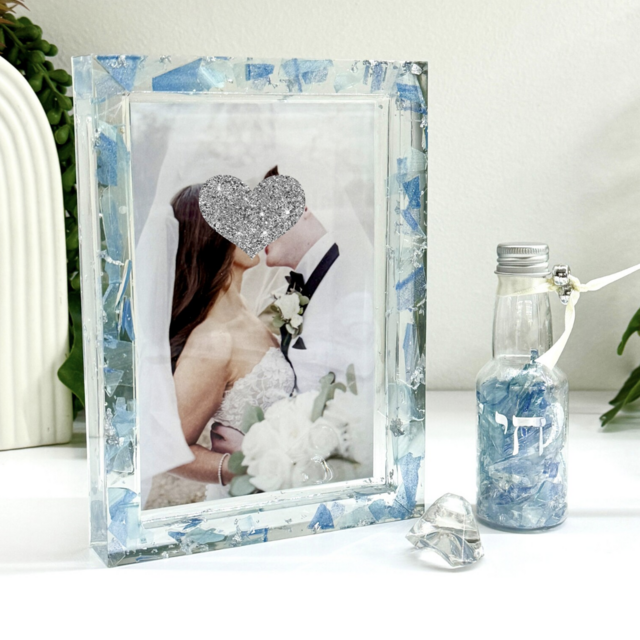 Wedding Glass Picture Frame in Resin