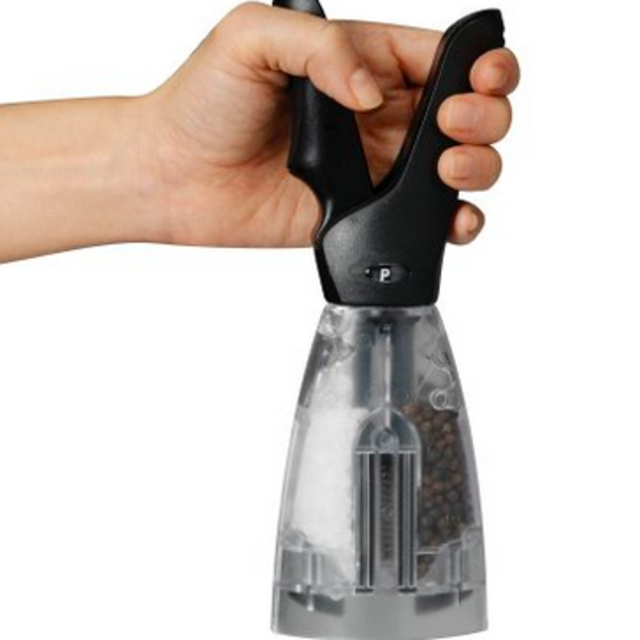 Chef'n Dual Salt and Pepper Grinder, Black Finish