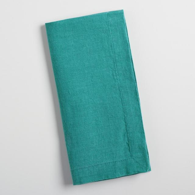 Teal Linen Napkins Set of 4