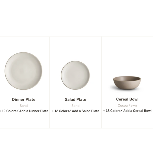 Heath Mix & Match Dinnerware Set (Plate: SandSalad Plate: SandCereal Bowl: Cocoa Fawn)