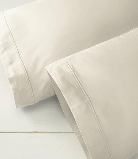 340-Thread-Count Cotton Sateen Pillowcases, Set of Two (LLBean)