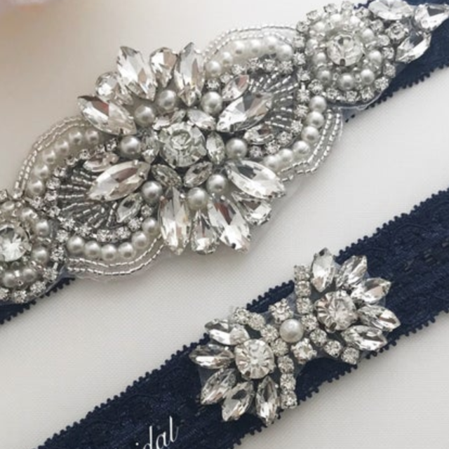(Bridal Shower Gift) "Something Blue" Garter Set