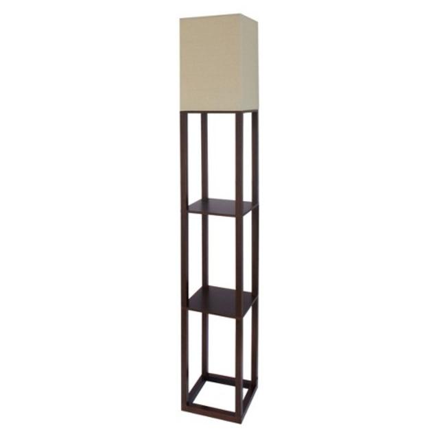 Threshold™ Floor Shelf Lamp with Ivory Shade - Walnut