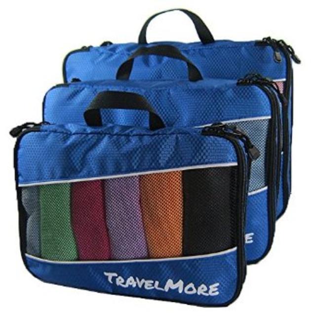 Double Sided Travel Packing Cubes Set, Blue