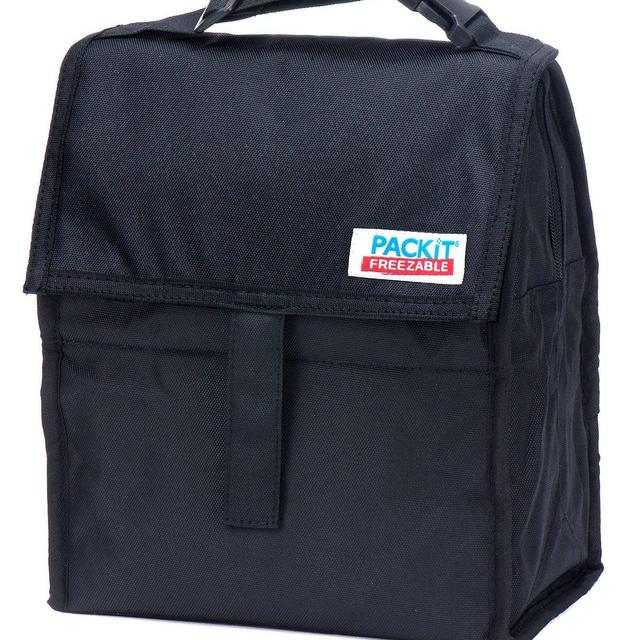 PackIt Freezable Lunch Bag with Zip Closure, Black